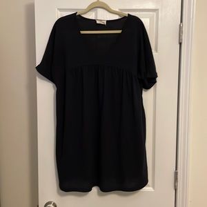 Black mini babydoll dress